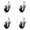 Service Caster 3.5 Inch Phenolic Wheel Swivel 1/2 Inch Threaded Stem Caster Set SCC-TS20S3514-PHR-121315-4 - alternate 1